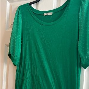 Emerald Green Short Sleeve Women's Top